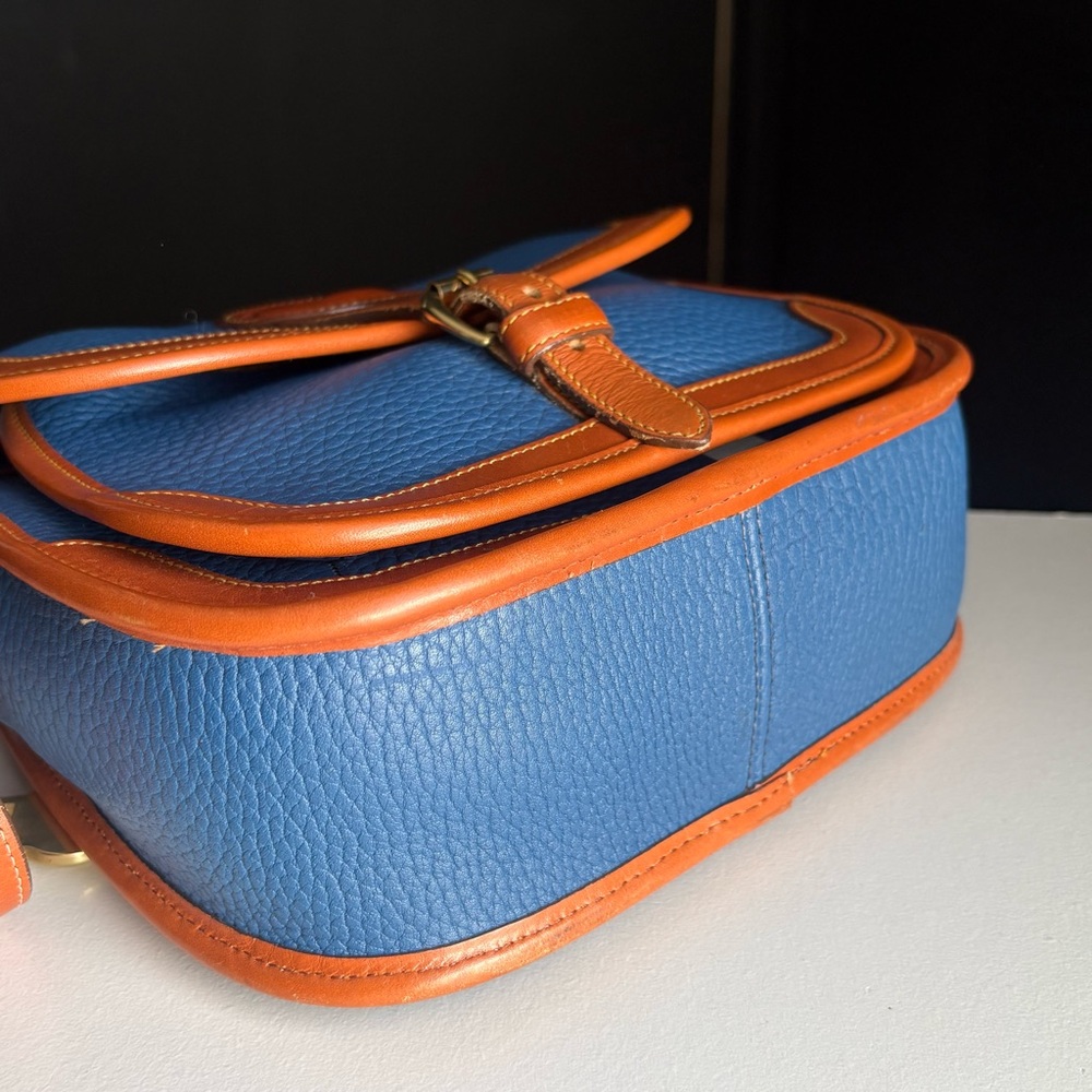 Dooney and Bourke awl French Blue Leather Surrey Messenger Carrier Crossbody Bag - Picture 6 of 16